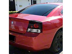 Altezza Tail Lights; Matte Black Housing; Clear Lens (06-08 Charger)