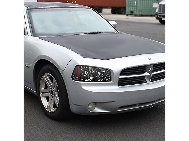 Factory Style Headlights with Corner Lights; Chrome Housing; Smoked Lens (06-10 Charger w/ Factory Halogen Headlights)