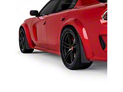 Mud Flaps; Front and Rear; Textured Black (20-23 Charger Widebody)