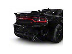 V3R Style Wicker Bill Rear Spoiler Add-On; Dry Carbon Fiber Vinyl (15-23 Charger, Excluding Widebody)