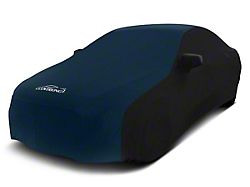 Coverking Satin Stretch Indoor Car Cover without Roof Antenna Pocket; Black/Dark Blue (06-10 Charger w/o Rear Spoiler)