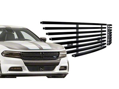 Stainless Steel Billet Lower Grille; Black (16-18 Charger w/ Adaptive Cruise Control, Excluding Daytona, R/T Scat Pack & SRT; 19-23 Charger SXT w/ Adaptive Cruise Control)