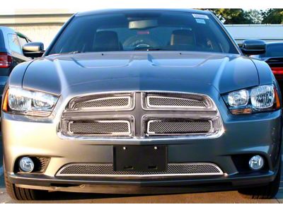 Wire Mesh Upper Grille; Chrome (11-14 Charger, Excluding SRT8)