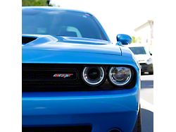 American Brothers Design SRT Grille Badge; Brilliant Black Border/Bright Silver Fill (06-23 Charger)