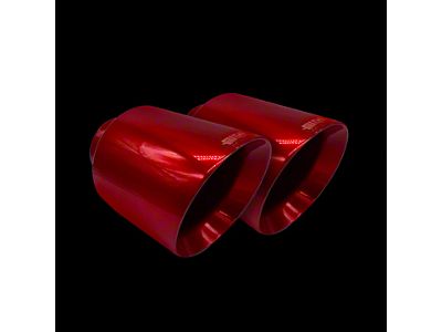 Bigboz Exhaust Bolt-On Exhaust Tips; 5-Inch; Candy Red (15-23 V8 HEMI Charger)
