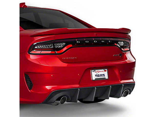 V3R Style Rear Diffuser; Carbon Fiber (20-23 Charger Widebody)