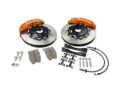Ksport Supercomp 4-Piston Rear Big Brake Kit with 14-Inch Slotted Rotors; Orange Calipers (06-10 RWD Charger, Excluding SRT8)