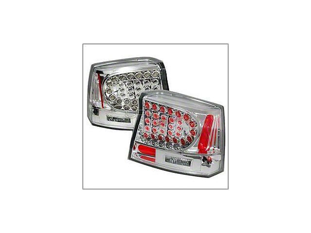 LED Tail Lights; Chrome Housing; Clear Lens (05-08 Charger)