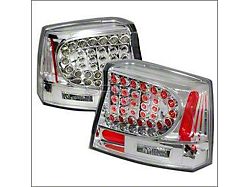 LED Tail Lights; Chrome Housing; Clear Lens (05-08 Charger)