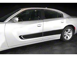 Door Accent Side Stripes; Gloss Black (11-14 Charger)