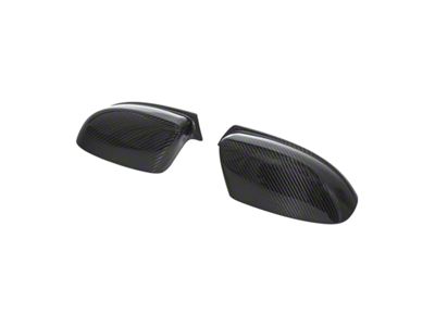 Factory Track Style Side Mirror Covers; Carbon Fiber (15-23 Charger)