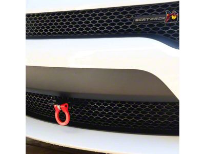 Premium Tow Hook with One Red D-Ring; Front and Rear (15-23 Charger)