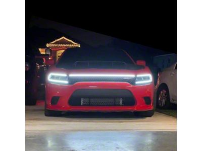 Sick Diesel LED Grille Lights with Smoked Lens; Silver Frame (15-23 Charger GT, Scat Pack, SRT)