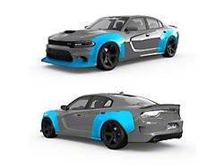 Clinched Flares Widebody Kit; Unpainted (15-23 Charger GT, R/T, SXT)