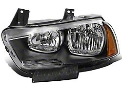 OE Style Headlight; Black Housing; Clear Lens; Driver Side (11-14 Charger w/ Factory Halogen Headlights)