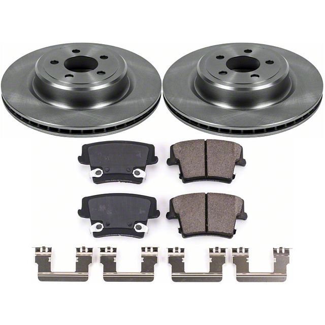 PowerStop OE Replacement Brake Rotor and Pad Kit; Rear (12-14 Charger Pursuit; 06-10 Daytona R/T & SE w/ Dual Piston Front Calipers; 11-13 5.7L HEMI Charger SE)