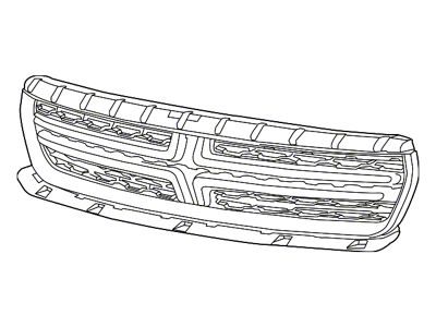 Mopar Grille; With Chrome and Gloss Black; Without Hood Scoop (15-19 Charger)