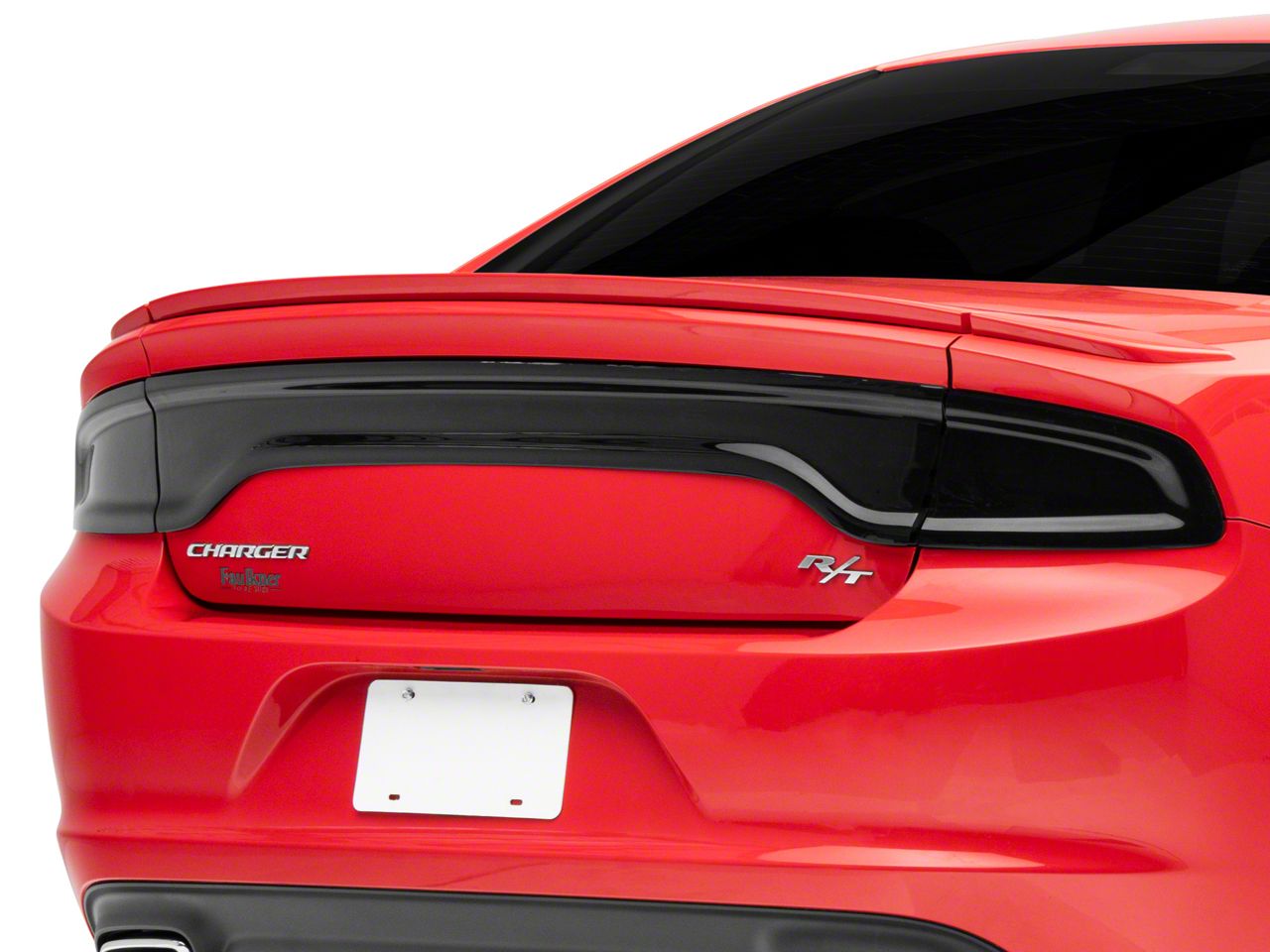 Charger Tail Light Covers with Rear Black Out Panel; Smoked (1523