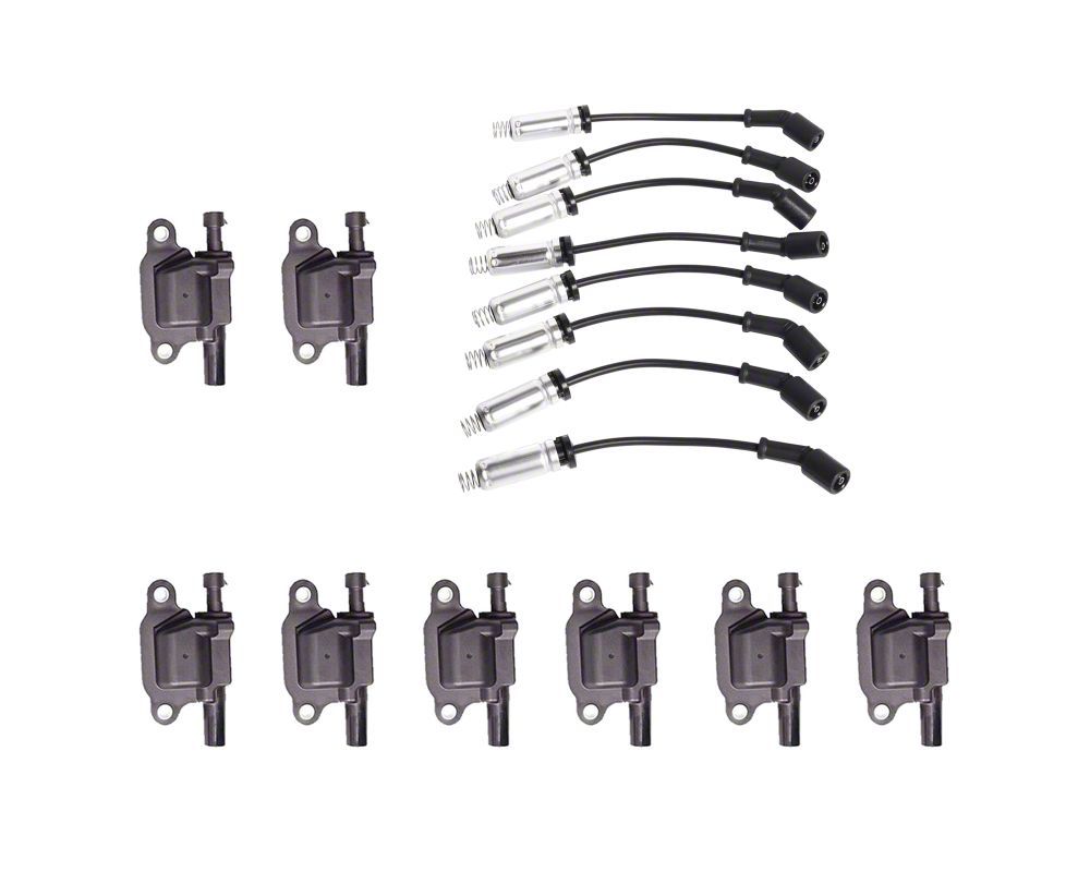 ACEON Corvette Ignition Coils with Spark Plug Wires; Black 78051218