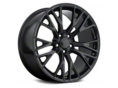 C7 Z06 Replica Gloss Black Wheel; Front Only; 17x8.5 (97-04 Corvette C5)
