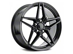 C7 ZR1 Replica Carbon Black Wheel; Front Only; 18x8.5 (05-13 Corvette C6, Excluding ZR1)