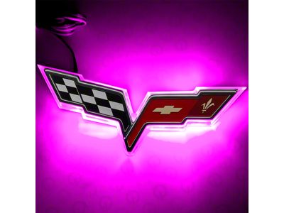 Oracle Illuminated Emblem; Dual Intensity; Pink (05-13 Corvette C6)