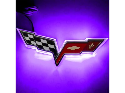 Oracle Illuminated Emblem; Dual Intensity; UV/Purple (05-13 Corvette C6)