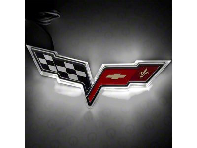 Oracle Illuminated Emblem; Dual Intensity; White (05-13 Corvette C6)