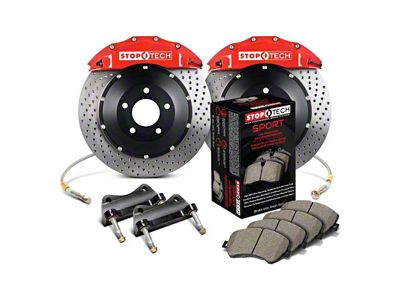 StopTech ST-60 Performance Drilled 2-Piece Front Big Brake Kit with 380x32mm Rotors; Red Calipers (17-18 Corvette C7 Stingray)