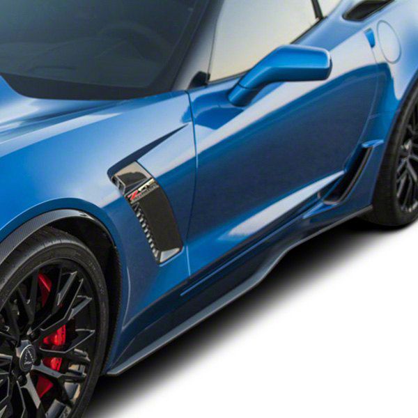 Gloss Black Z06 Style Side Skirt Extensions For 2014-2019 Chevy Corvette C7 - Pair