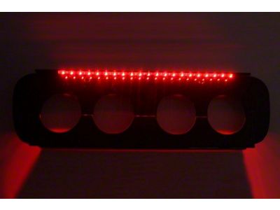 Illuminated Exhaust Filler Panel; Black; Red LED (14-19 Corvette C7 w/o NPP Dual Mode Exhaust, Excluding Z06)