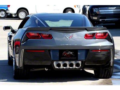 Illuminated Exhaust Filler Panel; Brushed Stainless; Red LED (14-19 Corvette C7 w/o NPP Dual Mode Exhaust, Excluding Z06)