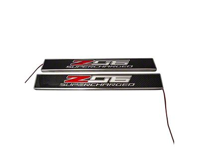 Visor Label Decal Covers For 2016-2019 C7 Corvette – Z06 Supercharged Logo – Easy Self-Adhesive