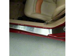 Outer Door Sills with C5 Logo and Corvette Lettering; Brushed Stainless (97-04 Corvette C5)