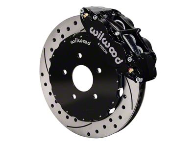 Wilwood Forged Narrow Superlite 6R Front Big Brake Kit with 13.06-Inch Drilled and Slotted Rotors; Black Calipers (97-13 Corvette C5 & C6)
