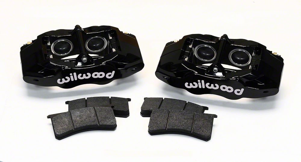 Wilwood SLC56 4-Piston Front Brake Calipers with Semi-Metallic Brake Pads; Black (97-04 Corvette C5; 05-13 Corvette C6 Base w/ Standard Brake Package)