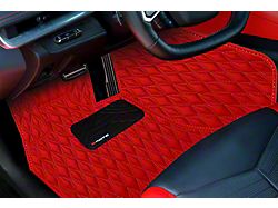 Single Layer Diamond Floor Mats; Full Red (20-23 Corvette C8)