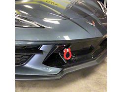 Premium Tow Hook with Long Turned Down Shaft and Black D-Ring; Front (14-23 Corvette C7 & C8)