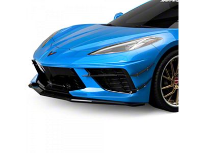 2VR + 1VR Front Bumper Canards; Textured Black (20-23 Corvette C8)