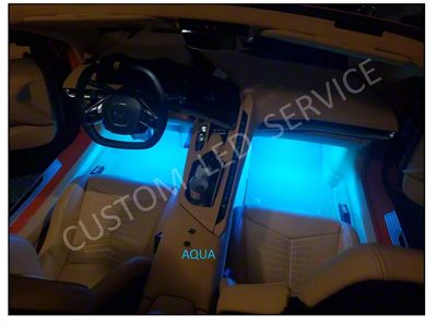 Footwell LED Lighting Kit; Aqua (20-23 Corvette C8)