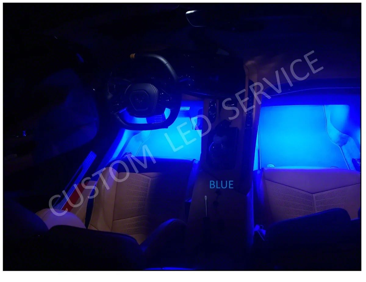 Corvette Footwell LED Lighting Kit; Blue (2023 Corvette C8) Free