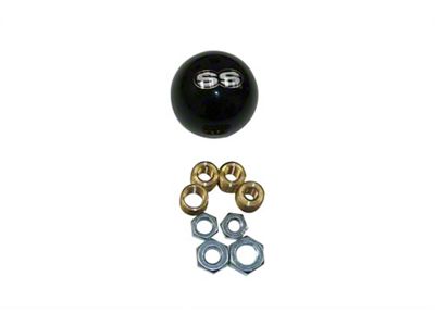 Billiard Shift Knob with SS Logo; Black (Universal; Some Adaptation May Be Required)
