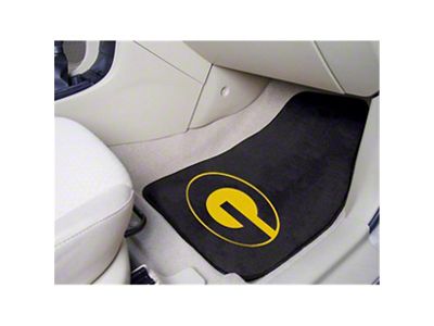 Carpet Front Floor Mats with Grambling University Logo; Black (Universal; Some Adaptation May Be Required)