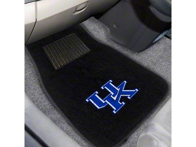 Embroidered Front Floor Mats with University of Kentucky Logo; Black (Universal; Some Adaptation May Be Required)
