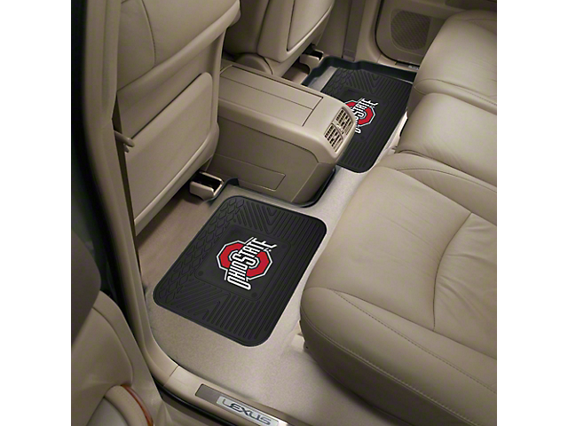 Molded Rear Floor Mats with Ohio State University Logo (Universal; Some Adaptation May Be Required)