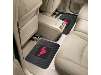 Molded Rear Floor Mats with SMU Logo (Universal; Some Adaptation May Be Required)