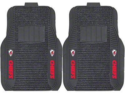 Molded Front Floor Mats with Kansas City Chiefs Logo (Universal; Some Adaptation May Be Required)