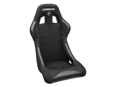 Corbeau Forza Wide Racing Seats with Double Locking Seat Brackets; Black Cloth (99-04 Mustang)