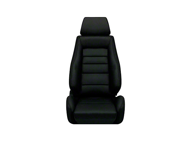 Corbeau GTS II Reclining Seats with Double Locking Seat Brackets; Black Leather (79-93 Mustang)
