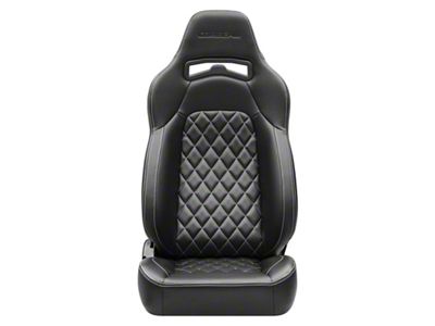 Corbeau Trailcat Reclining Seats with Double Locking Seat Brackets; Black Vinyl/White Stitching (16-23 Camaro)